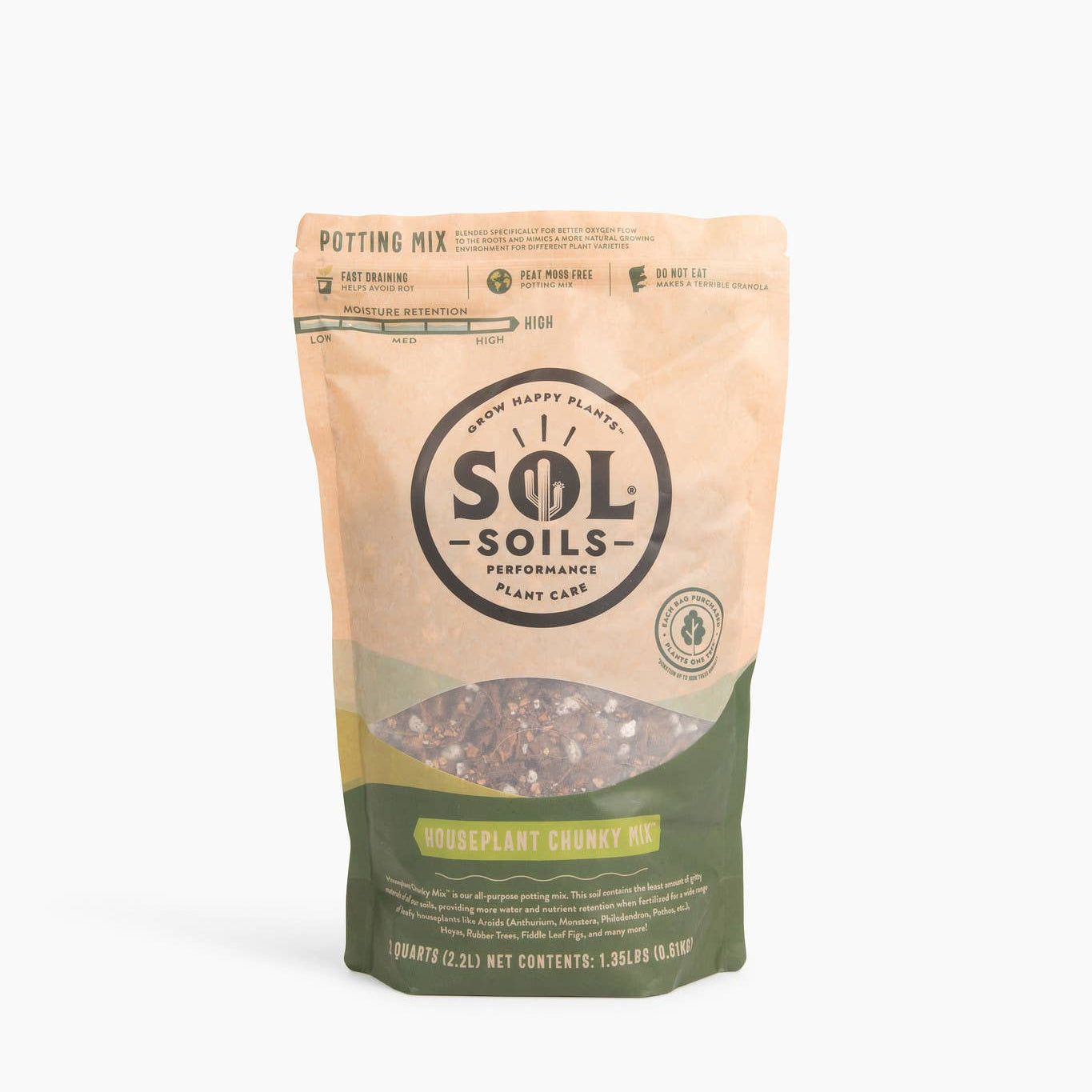 Soil (2Qt) Houseplant Chunky Mix (Aroid/Tropical Soilless): 2 Quarts