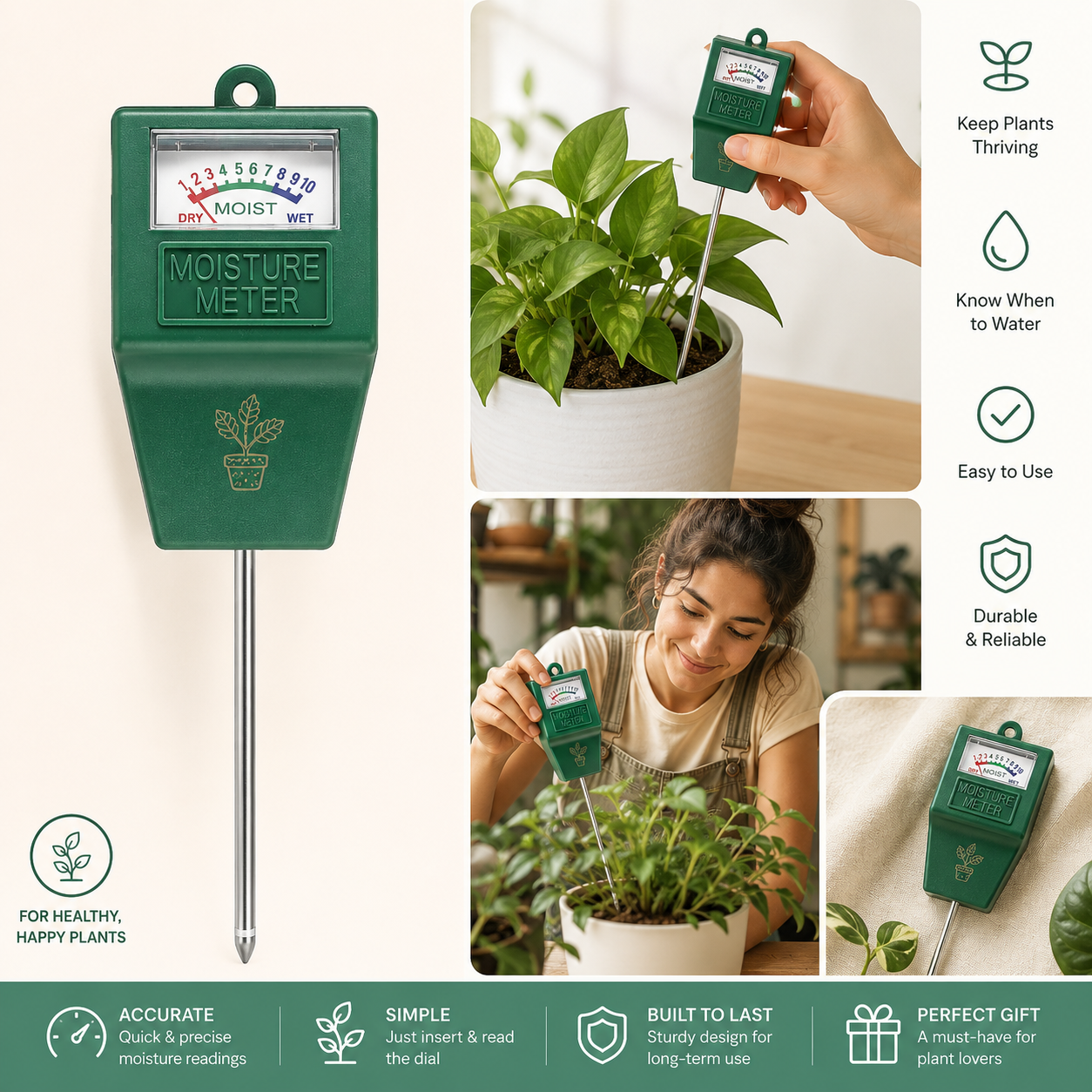 Soil Moisture Meter - No Battery Required