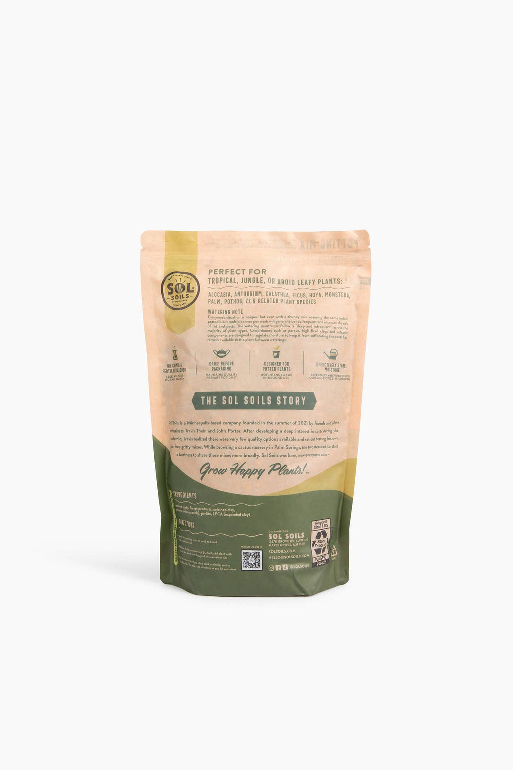 Sol Soils Houseplant Chunky Mix 2 Qt – Fast-Draining Aroid & Tropical Potting Soil